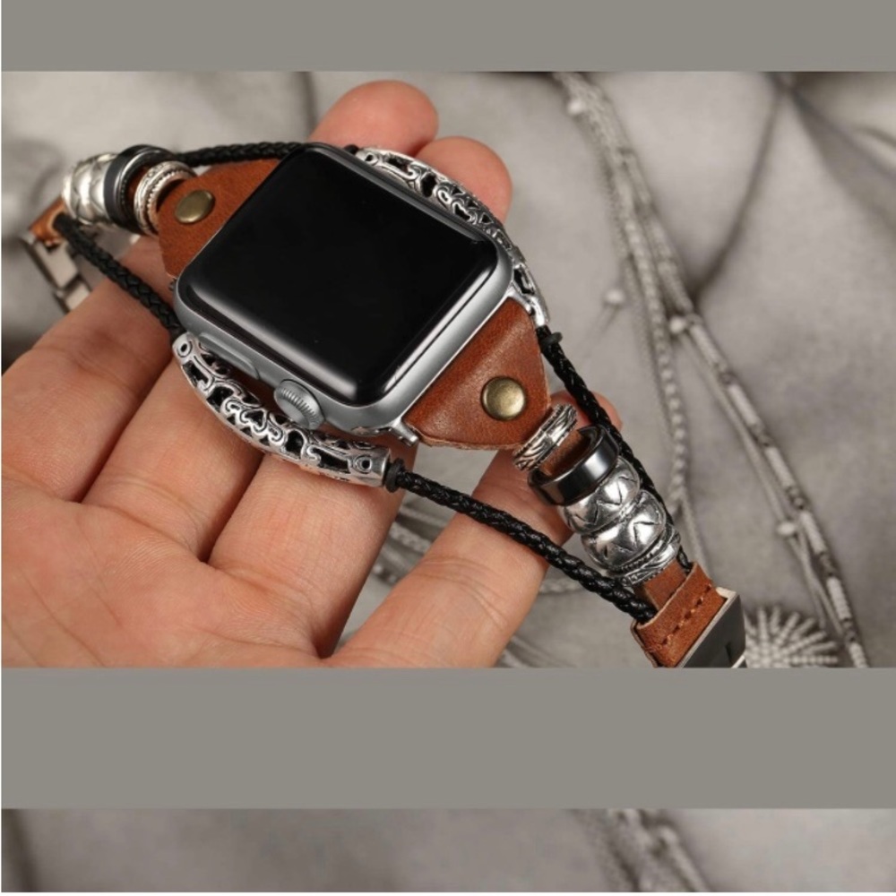 Secbolt Leather Bands Compatible With Apple Watch 38mm 40mm 41mm 42mm